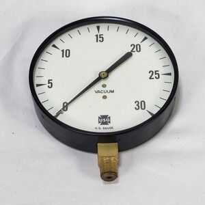 USG U.S. Gauge 10777-1 Vacuum Pressure Gauge 0-30 4.5 in. Dial Analog Industrial